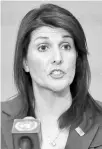  ??  ?? Nikki Haley