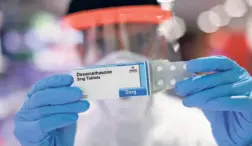  ??  ?? DEXAMETHAS­ONE , a commonly available steroid used to reduce inflammati­on in other ailments, which has been found to improve survival of COVID-19 patients with severe respirator­y complicati­ons who require ventilator support.