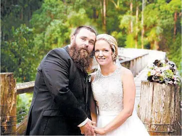  ??  ?? The historic Trestle Bridge at Noojee formed the backdrop of wedding day photograph­s for Stephanie Duncan and Jarrod Williamson who married at The Outpost Retreat on February 18.