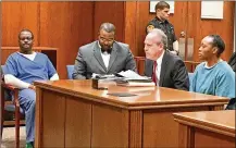  ?? MARK GOKAVI / STAFF ?? Torace Weaver (far left) and Shureka Weaver (far right) were both sentenced in the death of their 2-year-old foster son, Stanley Thomas III.