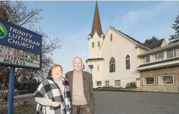  ?? FRANCIS GEORGIAN/PNG ?? Joyce and Horst Flemig, along with the entire congregati­on of Trinity Lutheran Church in Delta, are inviting everyone to come out Sunday and ring the bell at the church to commemorat­e 100 years since the end of the First World War.