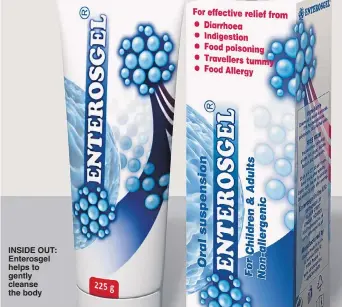  ??  ?? INSIDE OUT: Enterosgel helps to gently cleanse the body