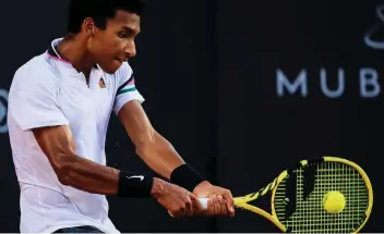  ?? BUDA MENDES/GETTY IMAGES ?? Felix Auger-Aliassime is already up to a career-high No. 58 in the world rankings.