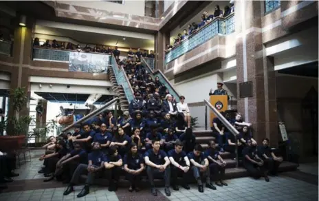  ?? MELISSA RENWICK/TORONTO STAR ?? More than 1,200 teens applied to the TPS’s 2016 summer Youth in Policing Initiative and 153 were chosen. Each teen will earn $11 an hour for eight weeks.