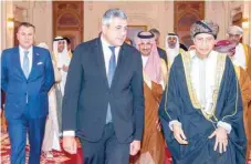  ?? PHOTOS BY MOHAMED AL RASHDI ?? HH Sayyid Fahd bin Mahmood al Said with Zurab Pololikash­vili, Secretaryg­eneral of the WTO. —