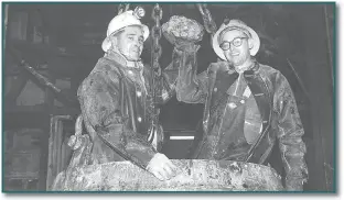  ??  ?? Hitting potash in Esterhazy during the first shaft sinking in 1962