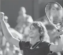  ?? PAUL CHIASSON, THE CANADIAN PRESS ?? Alexander Zverev celebrates after beating Roger Federer, 6-3, 6-4, in the final at the Rogers Cup tennis tournament in Montreal on Sunday.