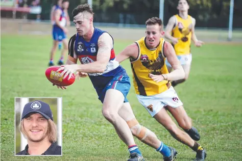  ?? Picture: BRENDAN RADKE ?? FRIENDLY RIVALRY: Bulldogs forward Tom Eltringham will be looking to kick a bag against his former club Saints as well as earning bragging rights over his good mate and longtime rival full-back Rhys Bridge (inset).