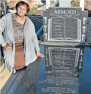  ?? Picture: Eugene Coetzee ?? Poet Byron Armoed, left, and his mother, Margaret Armoed, at his gravestone on which his favourite poem is engraved.