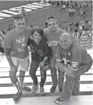  ?? SUBMITTED PHOTO BY RHONDA CLEMENTS ?? The Clements family, from left, JJ, Rhonda, Nick and John, pose at a Badgers game. John went into cardiac arrest during a Brewers-Nationals game in Washington and was revived by two bystanders who performed CPR.