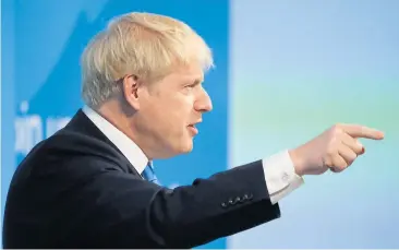  ?? [ AFP] ?? Johnson will notfalls ohne Deal die EU verlassen. Ein Teil seiner eigenen Parteifreu­nde arbeitet dagegen.