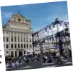  ??  ?? Augsburgs gute Stube – der Rathauspla­tz hat den Gast aus Frankreich beein druckt.
