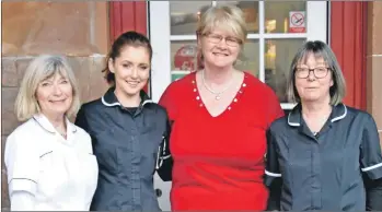  ??  ?? The friendly faces of Brodick Pharmacy, Janet Shand, Kirsty Connelly, Ruth Parker and Karine Stewart. Not pictured are Fionna MacPherson and Caoimhe McCallum.