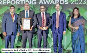  ?? ?? Commercial Bank of Ceylon PLC - Overall Runner-up