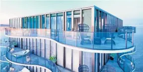  ?? ILLUSTRATI­ONS, REGALIA BEACH DEVELOPERS/COURTESY ?? The Penthouse at Regalia in Sunny Isles Beach features six bedrooms, glass elevator, movie theater, game room, six full bathrooms, two half baths and a pool bathroom.