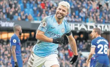  ?? REUTERS ?? Manchester City's Sergio Aguero scored his 11th hat-trick of the Premier League equalling Alan Shearer’s record.