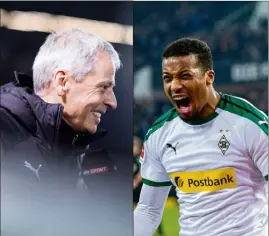  ?? (Photos AFP et DPA/MaxPPP) ?? Les anciens Niçois Lucien Favre (à g.) et Alassane Plea seront adversaire­s ce soir dans un duel de haut de tableau.