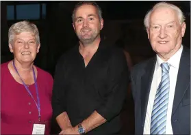  ??  ?? Pictured at the Alzheimers fundraisin­g concert in Holy Family church were Ann Shortt, Niall Boyle and Gene McKenna.