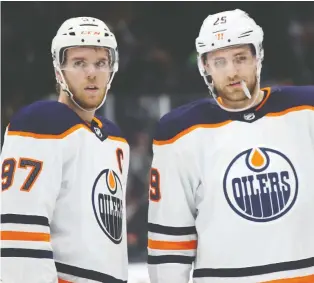  ?? BRUCE BENNETT/GETTY IMAGES FILES ?? Connor Mcdavid, left, and Leon Draisaitl have reached the level of play exhibited by Patrick Kane and Alex Ovechkin, but unlike those two haven’t won any Cups.