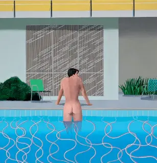  ?? ?? Pintura Peter getting out of Nick's pool (1966) de David Hockney. Sus cuadros de piscinas nos han inspirado para crear este número a caballo entre el verano y el arte.