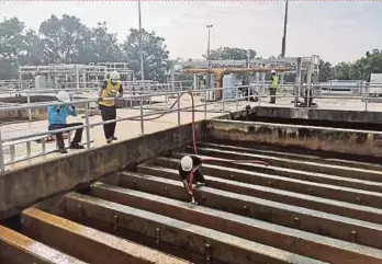  ??  ?? Upgrading work being done at the Sungai Selangor Phase 2 Water Treatment Plant on Wednesday.