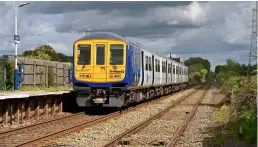  ?? (Tom McAtee) ?? On its first day in passenger service, Northern Class 769 769442 departs from Hoscar on May 17 while forming the 2W60 1531 Southport to Stalybridg­e.