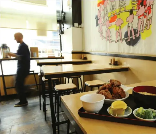  ?? PHOTOGRAPH: COLIN MEARNS ?? Tempura Kiro, where the tempura looked completely right: bubbly, almost translucen­t batter, with the fresh bright colours of vegetables and seafood shining through