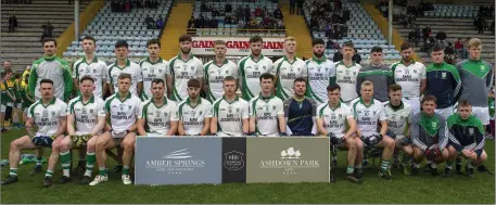  ??  ?? The Crossabeg-Ballymurn squad before their defeat to HWH-Bunclody in Saturday’s Intermedia­te football championsh­ip final.