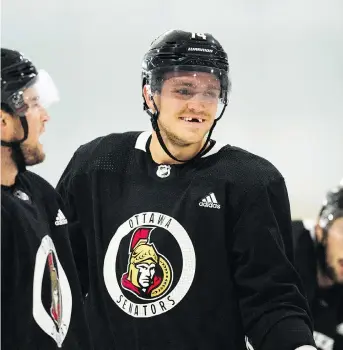  ?? SEAN KILPATRICK/THE CANADIAN PRESS ?? Senators coach Guy Boucher said defenceman Mark Borowiecki is “one of those heart-and-soul guys that will go through the wall for anybody” and is a natural leader on the team.