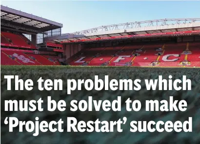  ?? GETTY IMAGES ?? Liverpool’s homeground of Anfield will continue to remain idle unless certain issues are resolved