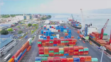  ??  ?? An aerial view of the Port of Suva