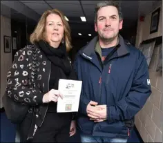  ?? ?? Gillian and Derek O’Connor attended the Millstreet Community School Drama Production of Say Cheese. Picture John Tarrant