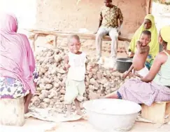  ?? ?? A family of farmers at Gwariawizi