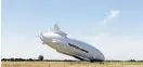  ??  ?? The Airlander hits the ground.