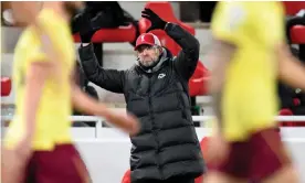  ??  ?? Jürgen Klopp’s side have only one victory in the last seven matches and have dropped from first to fifth in the Premier League table. Photograph: Peter Powell/Reuters