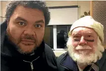  ?? PHOTO: SUPPLIED ?? Josh Thomson with his father David while filming in Timaru last weekend.