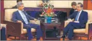  ?? PTI FILE ?? Foreign secretary S Jaishankar with Chinese foreign minister Wang Yi in Beijing on Wednesday.