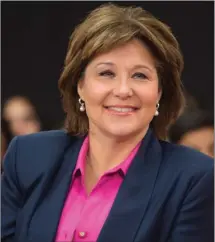  ?? The Canadian Press ?? B.C. Premier Christy Clark speaks to a crowd attending an Erase Bullying in Sport event in collaborat­ion with Pink Shirt Anti-Bullying Day in Burnaby on Wednesday. At a news conference, Clark explained why her government decided to cut medical service...