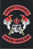  ??  ?? The Florian’s Knights wear a threepiece patch on their vests, suggesting they sought permission from the Hells Angels, an expert says.