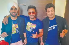  ?? HT PHOTO ?? Actor Manjot Singh, Pulkit Samrata and Varun Sharma in Lucknow