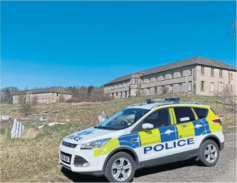  ??  ?? Police carry out regular patrols at the site of the derelict hospital.