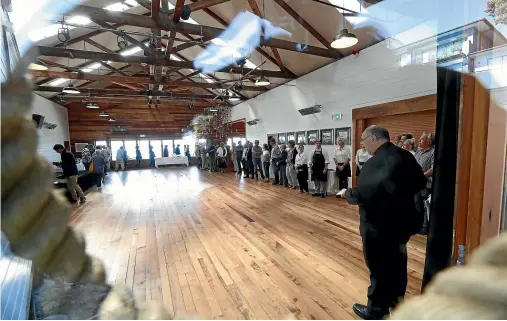  ?? MARTIN DE RUYTER/ STUFF ?? Archdeacon Harvey Whakaruru blesses The Boathouse during its official reopening last Friday, nine months after it was badly damaged by excyclone Fehi.