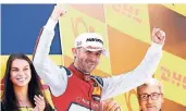 ?? FOTO: DPA ?? René Rast feiert seinen Erfolg auf dem Nürburgrin­g.