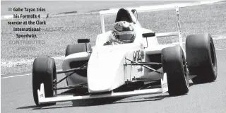  ?? CONTRIBUTE­D PHOTO ?? Gabe Tayao tries his Formula 4 racecar at the Clark Internatio­nal Speedway.