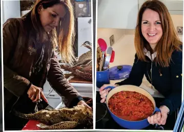  ??  ?? From garage to kitchen: Preparing the birds and then cooking them