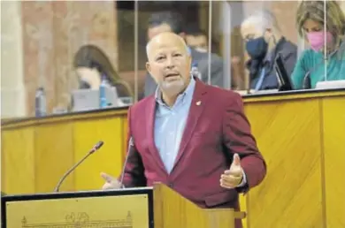 ?? M. J. LÓPEZ / EFE ?? El consejero de Educación y Deporte, Javier Imbroda, durante su debate con el PSOE.
