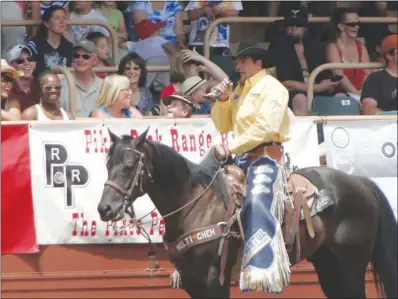  ?? COURTESY PHOTOS ?? Boyd Polhamus, long known as one of the premier announcers on the rodeo circuit, takes over as general manager of the National Finals Rodeo this year. The event is one of the biggest tourism draws to Las Vegas each December.