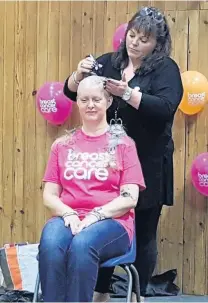  ??  ?? Brave the shave Louise shaved her head for charity