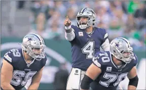  ?? [STEVE LUCIANO/THE ASSOCIATED PRESS] ?? Quarterbac­k Dak Prescott said the Cowboys have “got to start faster” after a surprising loss to the New York Jets last week.