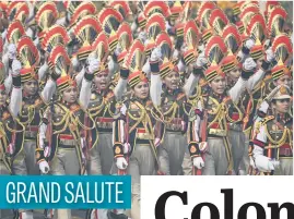  ?? Picture: AFP ?? Delhi Police cadets march past during India’s 75th Republic Day parade in New Delhi yesterday.